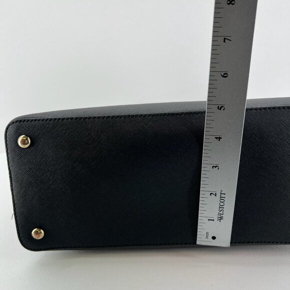 Michael Kors Cindy Large Dome Satchel Crossbody Bag Women Saffiano Leather Black - Picture 13 of 15